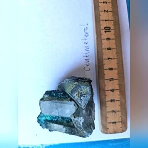 Quartz and crysacola crystal cluster